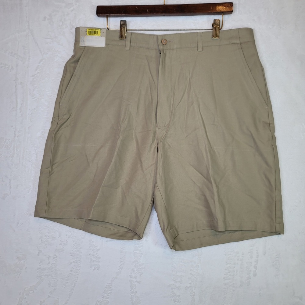 Caribbean Preppy Khaki Golf Shorts Chino Tan Men's 38 9" Inseam Business Casual